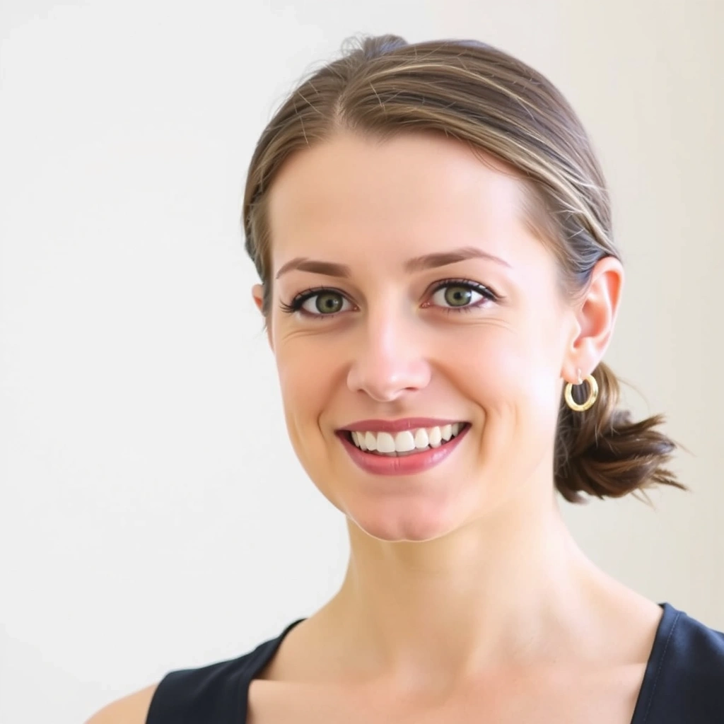 Professional headshot of Sarah Green, a smiling female yoga instructor with a warm expression.