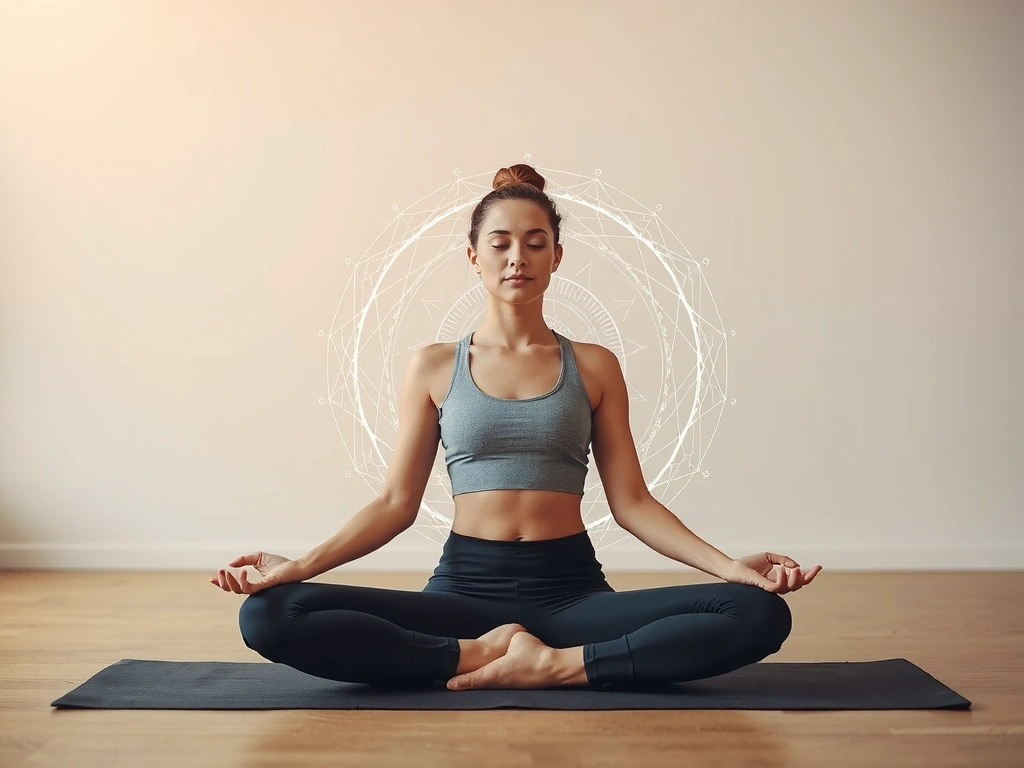 Yoga practitioner meditating in a peaceful setting, symbolizing intellectual property and focus